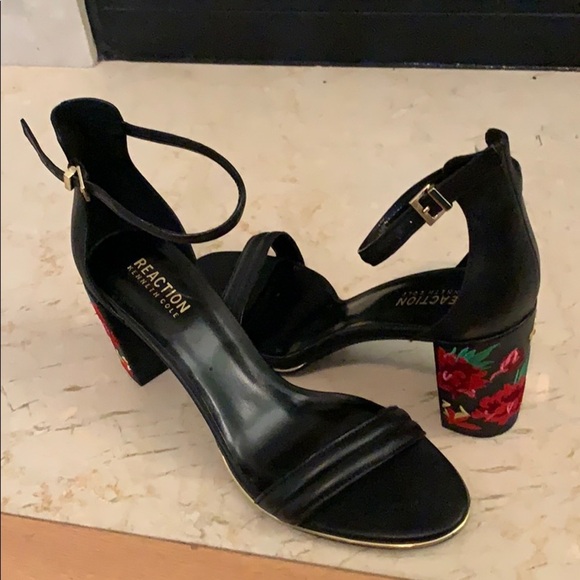 Kenneth Cole Reaction Lolita Embroidered Heels 9.5 - Picture 1 of 6